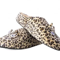 SL07 Tan Leopard Kitty Slipper Women