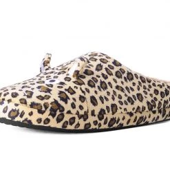 SL07 Tan Leopard Kitty Slipper Women