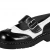 T1035 Black & White Brogue Mary Jane Women