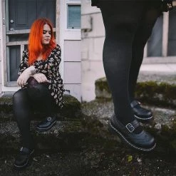 T2269 Black TUKskin™ Brogue Mary Jane Women