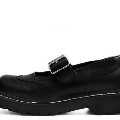 T2269 Black TUKskin™ Brogue Mary Jane Women