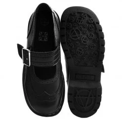 T2269 Black TUKskin™ Brogue Mary Jane Women