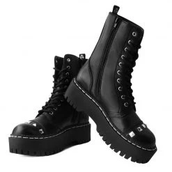 T2296 Black 10-Eye Spiked Anarchic Dino Boot