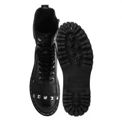T2296 Black 10-Eye Spiked Anarchic Dino Boot