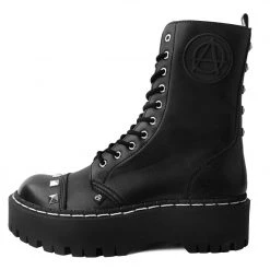 T2296 Black 10-Eye Spiked Anarchic Dino Boot