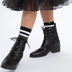 T2300L Black Victorian Anarchic Pointed Boot