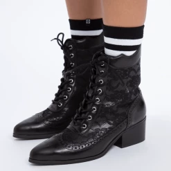 T2300L Black Victorian Anarchic Pointed Boot