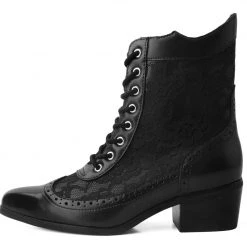 T2300L Black Victorian Anarchic Pointed Boot