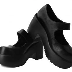 T2302L Black Bubble Anarchic Mary Jane Platform