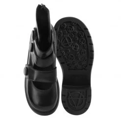 T2303L Black Bubble 3-Strap Anarchic Mary Jane Platform
