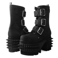 T2304 Black 3-Buckle Anarchic Hellraiser Boot