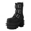 T2304 Black 3-Buckle Anarchic Hellraiser Boot