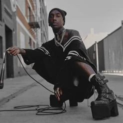 T2305 Black 4-Buckle Anarchic Moto Boot