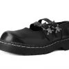 T2307 Anarchic Black TUKskin™ 2-Skull Buckle Mary Jane