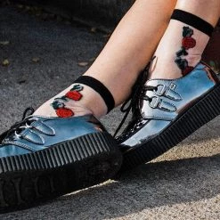 TSK1001 Red Rose Sheer Sock Women