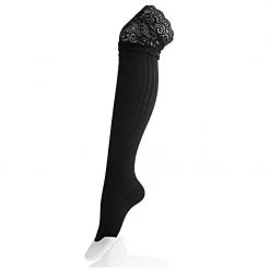 TSK1003 Women Black Lace Thigh High Sock