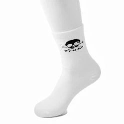 TSK1032 White T.U.K. Skull Logo Women’s Sock