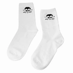 TSK1033 White T.U.K. Skull Logo Men’s Sock