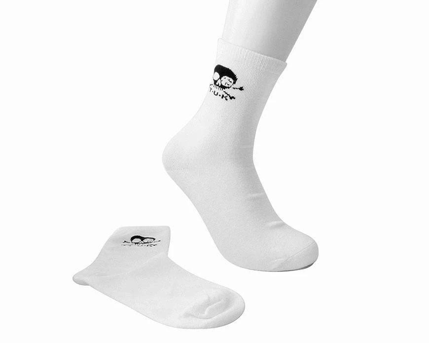 TSK1033 White T.U.K. Skull Logo Men’s Sock