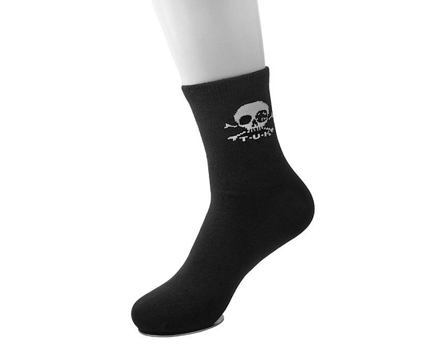 TSK1034 Black T.U.K. Skull Logo Women’s Sock