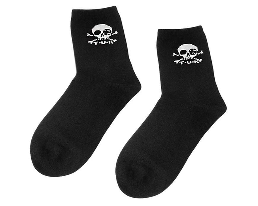 TSK1034 Black T.U.K. Skull Logo Women’s Sock