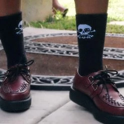 TSK1034 Black T.U.K. Skull Logo Women’s Sock