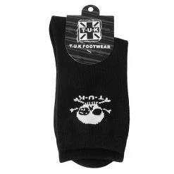 TSK1035 Black T.U.K. Skull Logo Men’s Sock
