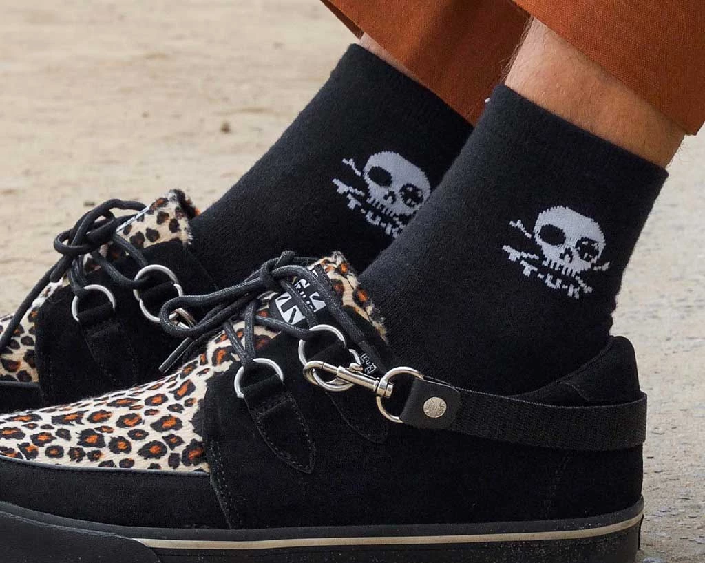 TSK1034 Black T.U.K. Skull Logo Women’s Sock