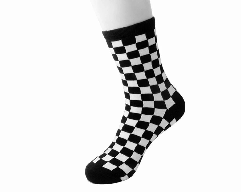 TSK1046 Black & White Checker T.U.K. Men’s Sock