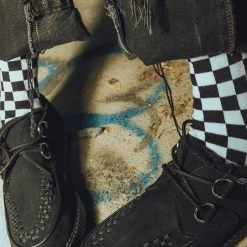 TSK1046 Black & White Checker T.U.K. Men’s Sock