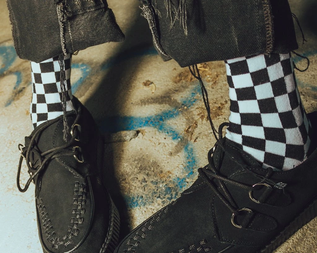 TSK1046 Black & White Checker T.U.K. Men’s Sock