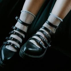 TSK1049 Silver Sparkly Metallic Women’s Sock