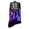 TSK1063 Black Purple & Grey Flame Socks Women