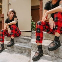 TSK1076 Socks Black Floral Lace Crew Sock