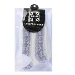 TSK1078 White Stripe Floral Sheer Sock Vegan