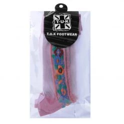 TSK1079 Blush Stripe Floral Sheer Sock Vegan