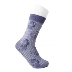 TSK1092 Grey Skull Crew Sock