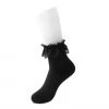 TSK1093 Women's Black Knit Lace Sock