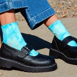 TSK1101 Tie-Dye Women's Light Blue Ankle Sock