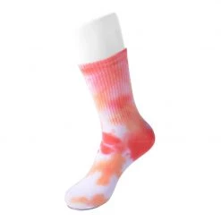 TSK1106 Vegan Tie-Dye Orange Crew Sock