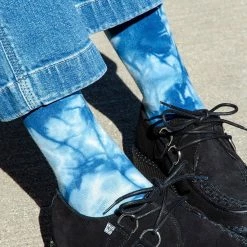 TSK1110 Tie-Dye Blue Women's Crew Sock Vegan