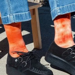 TSK1111 Tie-Dye Tangerine Women's Crew Sock Vegan