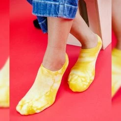 TSK1114 Vegan Tie-Dye Yellow No-Sock
