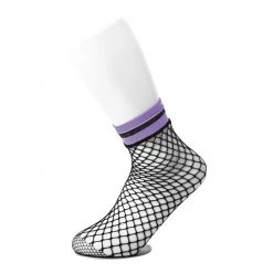 TSK1122 Multi-color Band Fishnet 5-Pk Sock Women