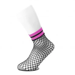 TSK1122 Multi-color Band Fishnet 5-Pk Sock Women