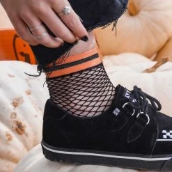 TSK1122 Multi-color Band Fishnet 5-Pk Sock Women