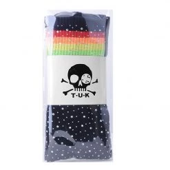 TSK1126 Black Rainbow Varsity Rhinestone Over-The-Knee Sock Women