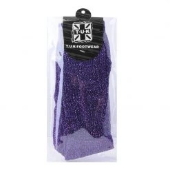 TSK1128 Purple Ribbed Glitter Sock