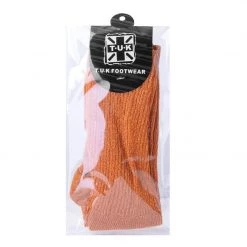 TSK1129 Women Orange Ribbed Glitter Sock