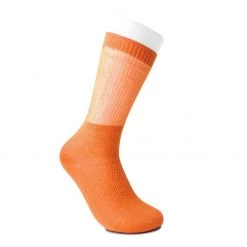 TSK1129 Women Orange Ribbed Glitter Sock